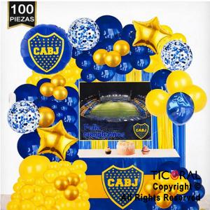 SET DE GLOBOS ARCO XL FELIZ CUMPLEA�OS BOCA GY 100 UNIDADES